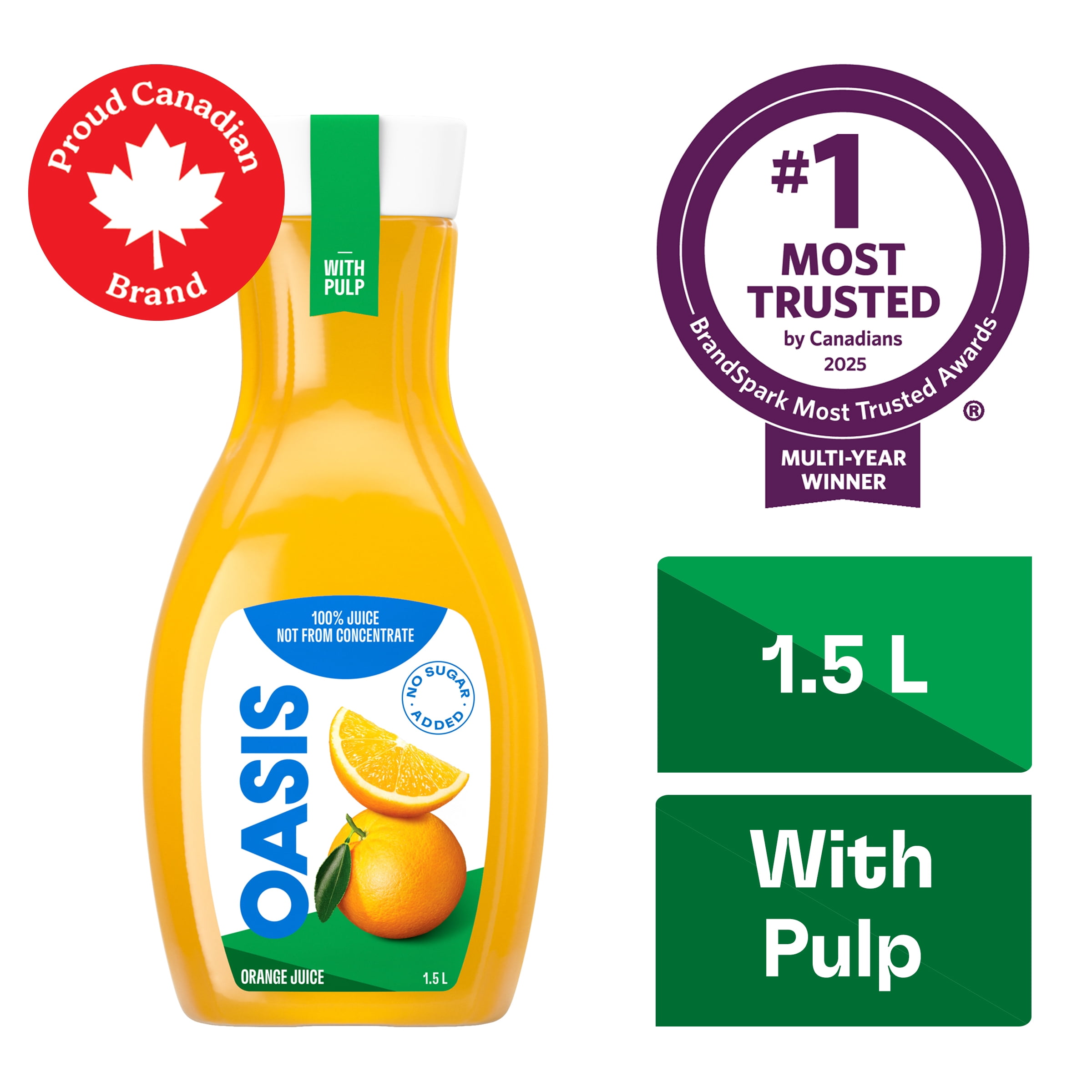 Jus d’orange avec pulpe non fait de concentré 1,5 L
