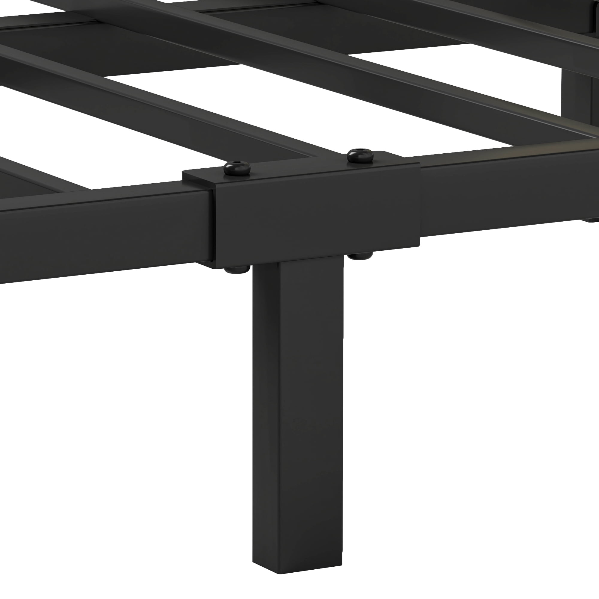 Dextrus-Queen Size Upholstered Metal Canopy Bed Frame, Strong Metal Slat Mattress Support, Beige