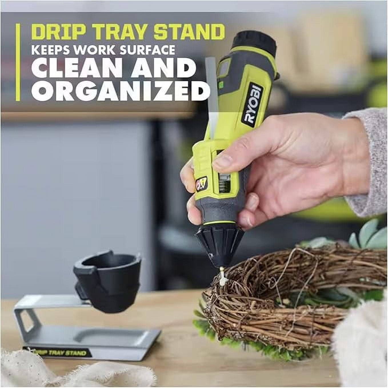 Portable Lithium Glue Pen Accessory Bundle - Cordless Glue Pen 24 Pack Glue Sticks Zipper Tool Pouch 2.0 Ah USB Lithium Battery Charging Cable Drip Tray Stand