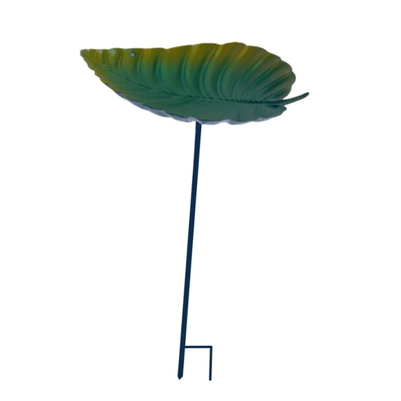 Winterproofed Bird Bath Bowl Outdoor Iron Leaf Ground Garden Ornaments for Feeding and Observing Birds