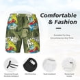 thumbnail image 4 of Kdxio Surfing Dinosaur Print Men's Swim Trunks with Compression Liner 7 Inch Inseam Quick Dry Swim Shorts, 4 of 7