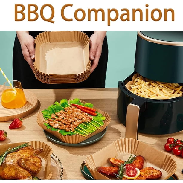 Air Fryer Liners For Ninja Dual – 8.6x5.5 Inch Disposable Parchment Paper | Non-Stick, Heat-Resistant
