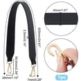 thumbnail image 2 of Short Bag Strap 24.6 Inch Black Leather Bag Strap 1.5 Inch Wide Bag Strap Replacement Purse Strap Handbag Strap for Women Men DIY Underarm Bag Shoulder Bag Handbag Golden Hardware, 2 of 8