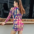 thumbnail image 5 of Pink Love Dream Graphic Print Women's Long Sleeve Bodycon Dress Soft Stretchy For Everyday Wear And Special Occasions, 5 of 6
