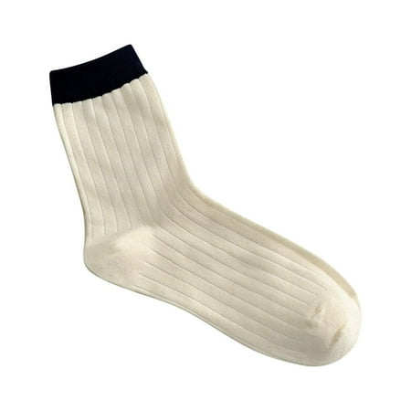 

Womens Medium Tube Summer Thin Color Contrast Summer Stockings Socks