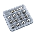 thumbnail image 1 of Cubitos de hielo de acero inoxidable de grado alimenticio, fáciles de limpiar, con una base de acero inoxidable. Bolas de hielo de 12 piezas, 1 of 9