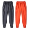 thumbnail image 5 of 2 Pack Sweatpants For Women Casual Solid Color With Fleece Thickened Running And Sportswear Fitness Orange Training Joggers S-3XL, 5 of 9