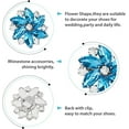thumbnail image 7 of 2Pcs Aquamarine Sparkling Rhinestone Shoe Buckles Removable Flower Shape Shoes Dress Buckles Platinum Tone Alloy Shoe Clips for Women Shoes Dress and Wedding Party Decoration, 7 of 7