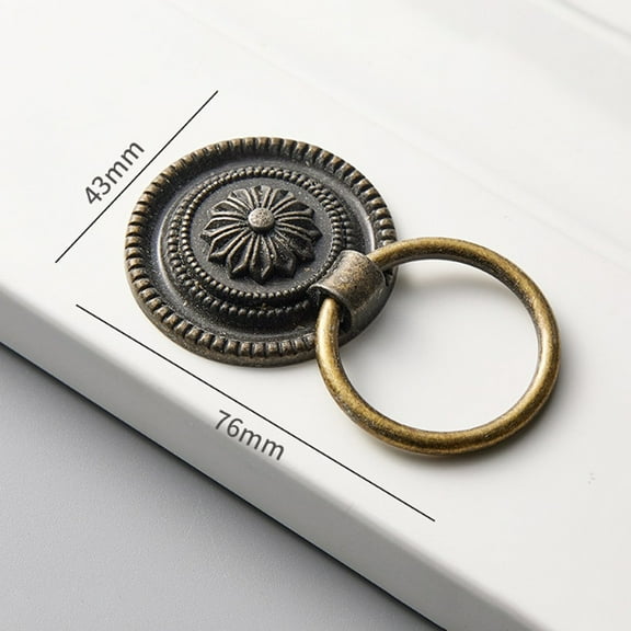 High Quality Hardware Handles Ring Knob Cabinet Pulls Cupboard Wardrobe Furniture Knobs Retro Handles Wooden Cases