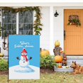 thumbnail image 2 of Versatile Winter Snowman Large Garden Flag for Farmhouse Home Garden Christmas Garden Flag for Outdoor Snowflakes Simple Watercolor Washable Hanging Decoration 28x40 Inch, 2 of 6