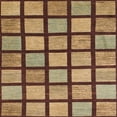 thumbnail image 1 of Ahgly Company Indoor Square Abstract Metallic Gold Checkered Area Rugs, 7' Square, 1 of 6