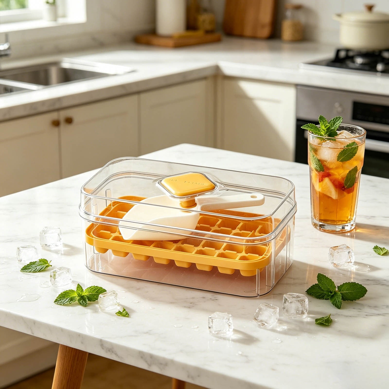 Button With Lid 28 Cavity Silicone Tray Storage And Easy Release Freezer For Home Kitchen Party Small Babies for Ice Cubes Ice Sphere Ice Tray Shapes Big round Silicone Tray Baby Food Food Lots Cubes