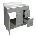 thumbnail image 5 of Wyndham 37" Solid Wood Vanity in Gray with Widespread White Top Fully Assembled, 5 of 7