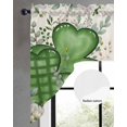 thumbnail image 2 of St. Patrick's Swag Valances for Windows, Small Curtains Drapes, Luck Shamrock Eucalyptus Leaves Flowers Beige Kitchen Window Curtains Over Sink Window Treatment Valance for Bedroom/Bathroom 56"x36", 2 of 5