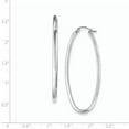 thumbnail image 3 of Primal Silver Sterling Silver Rhodium-plated 2mm Oval Hoop Earrings, 3 of 5