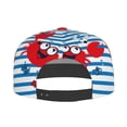 thumbnail image 3 of Uemuo Red Funny Crab on Blue Stripe Pattern Women's Baseball Cap,Straight Brim Hat,Golf Dad Hat,Travel Hat,Sun Protection Cap,Everyday Accessory, 3 of 9