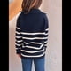thumbnail image 5 of Suéteres de Larga con Bloques de Color para Mujer, Blusas A Rayas, Cárdigan de Punto con Botones y Abertura Frontal, Abrigos y Chaquetas. Azul Marino M, 5 of 10