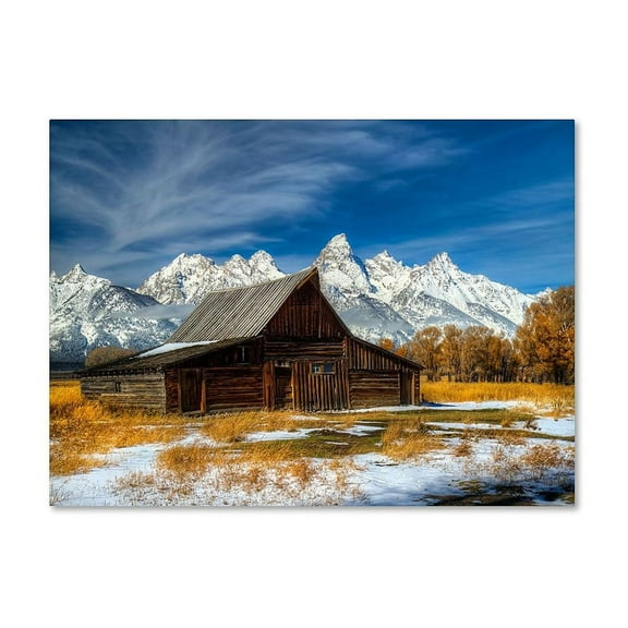 Trademark Fine Art "Iconic Barn Grand Teton" Canvas Art by Pierre Leclerc
