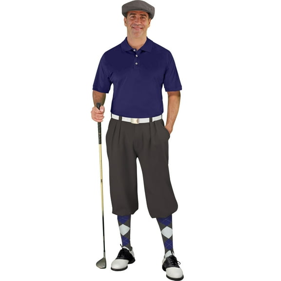 Golf Knickers Start-in-Style Traditional (Plus Fours) Outfit for Men - Charcoal - 24"