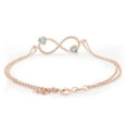 thumbnail image 4 of AFFY Heart & Round Shape Simulated Aquamarine Infinity Heart Chain Bracelets In 14k Rose Gold Over Sterling Silver -8.5", 4 of 7