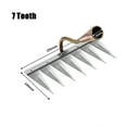 thumbnail image 1 of 4/5/6/7 Teeth Iron Gardening Hoe Weeding Rake Farm Tool Grasping Raking Loosening Soil Nail Rake Tool Artifact Harrow Farm Tools 7 Teeth 1 Piece, 1 of 1