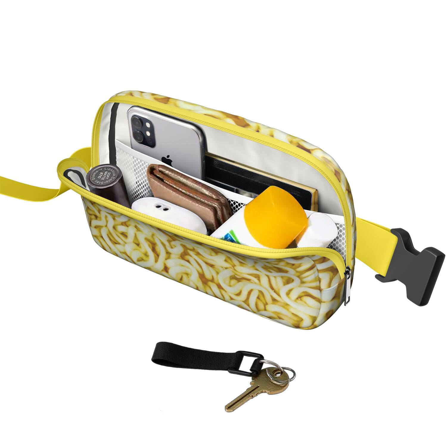 Food Lover Fanny Pack for Women – Cute Waist Bag with Colorful Food Print, Perfect for Foodies, Snack Fans & Fun Casual Outfits