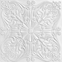 R139 - Spanish Silver Foam Glue-up Ceiling Tile in White Heron (21.6 Sq.ft / Pack) - 8 Pieces
