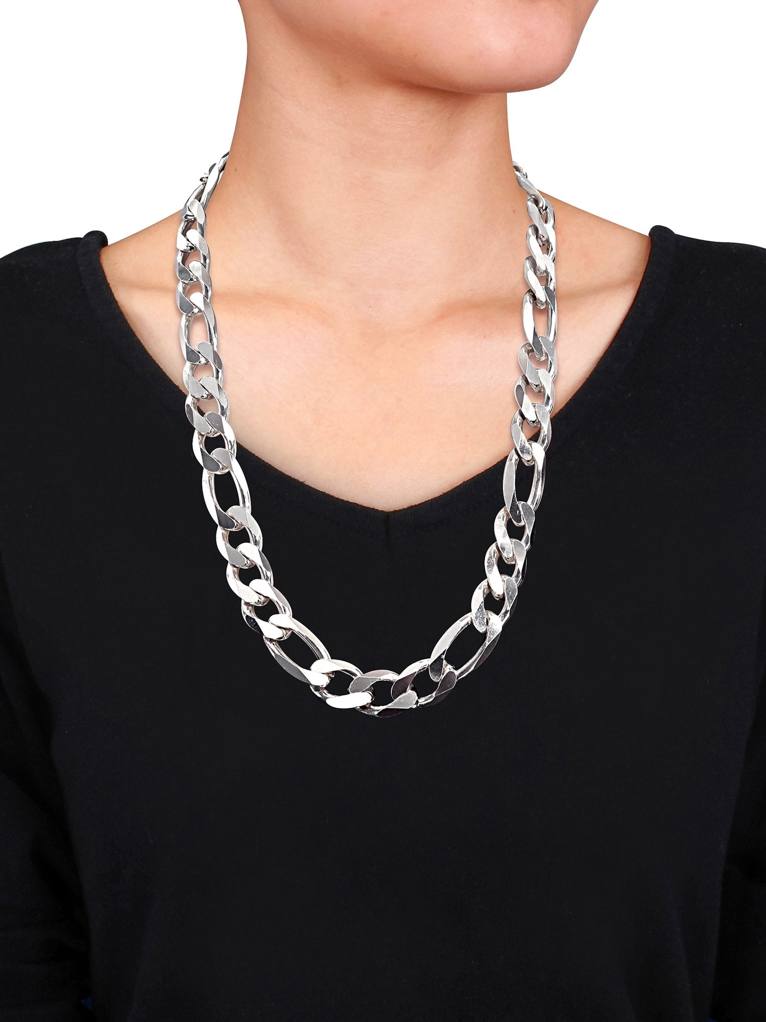 Everly Sterling Silver Figaro Necklace