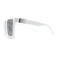 thumbnail image 4 of Squared Mobster Mafia Oversize Rectangular Sunglasses White Black, 4 of 4