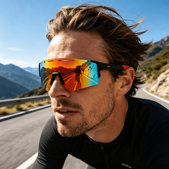 HBMYN Polarized Sports Sunglasses for Men & Women - UV400 Protection Cycling Running Baseball Glasses - Lightweight Wraparound Shades for Adults & Youth