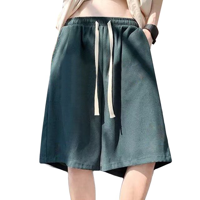 Pantalones cortos deportivos para hombre Hasta la rodilla Cintura elástica Ropa deportiva de secado rápido con cordón para correr Verde 2XL 72,5 ~ 75 kg / 159,84 ~ 165,35 Lb