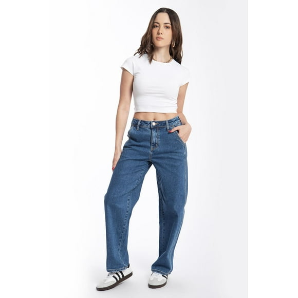 Jeans tipo barrel Juvenil, 6855 (Mezclilla tono medio) azul 5