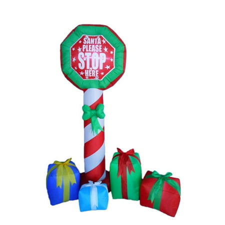 BZB Goods Christmas Stop Sign with Gift Boxes Christmas Decoration