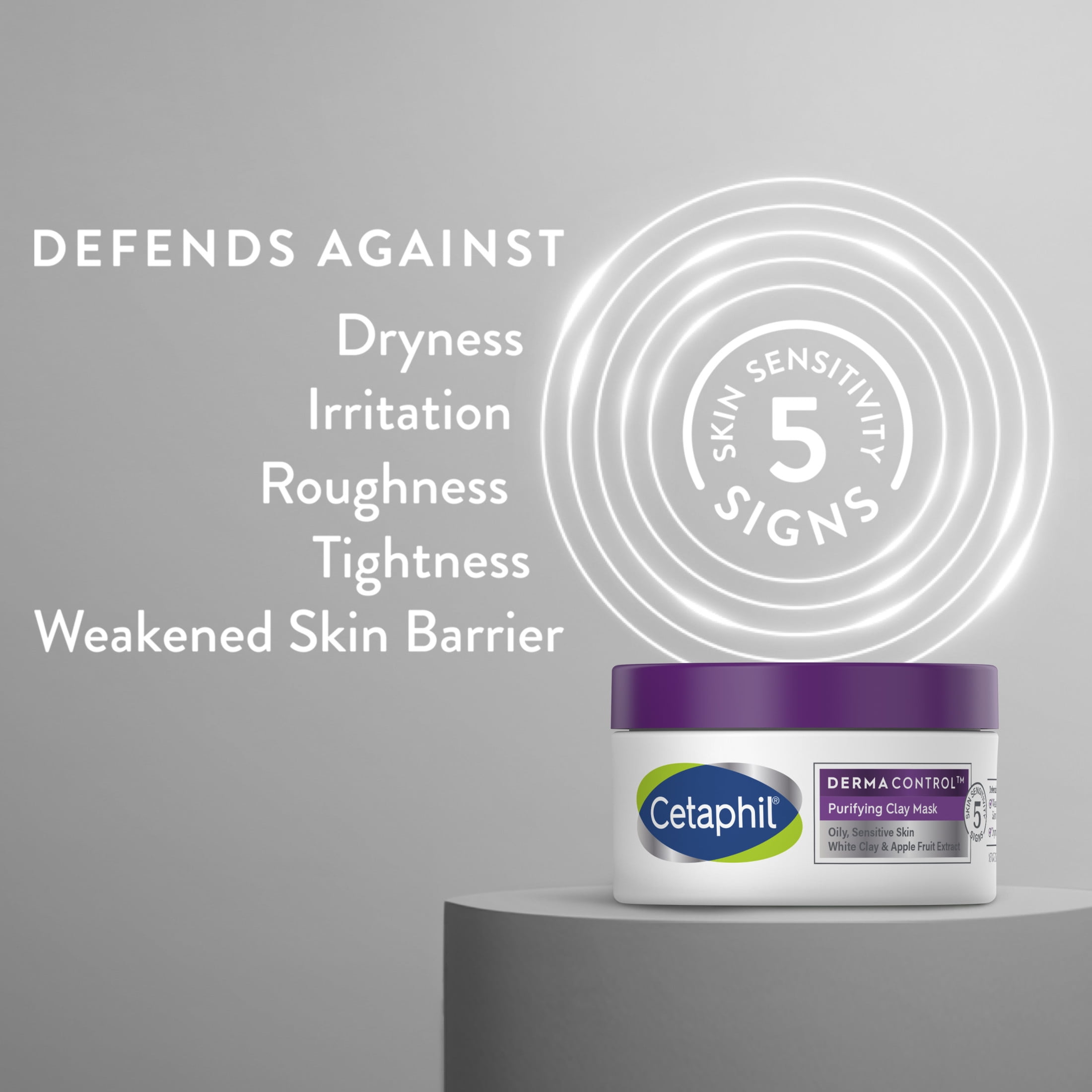 Cetaphil DermaControl Purifying Clay Mask with Bentonite Clay for Sensitive Skin, 3 oz