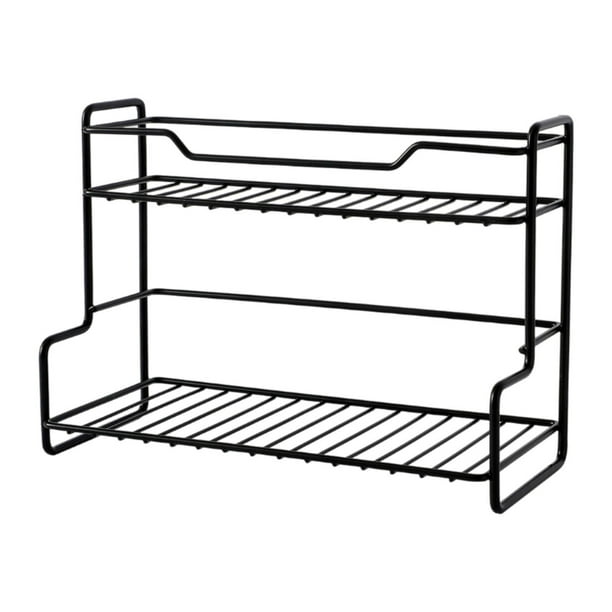 Estante de almacenamiento para el hogar, organizador multifunción para tocador de baño, especiero para cocina Negro