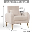 thumbnail image 4 of Modern Accent Chair, Upholstered Armchair Living Room Chair, Comfy Single Sofa Chair with Metal Legs, Comfy Fabric Chair for Living Room Bedroom Office, 4 of 7