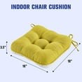 thumbnail image 2 of XIECUVA Chair Cushions for Dining Chairs, Set of 4, Memory Foam Kitchen Chair Cushions with Quilted Non-Slip Rubber Backing, 15.5" x 15.5" x 3.5", Ginger Yellow, 2 of 8