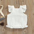 thumbnail image 4 of Baby Girl Summer Jumpsuit Solid Color Double Pockets Ruffled Edge Sleeveless Romper Birthday Gifts, 4 of 7