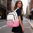 thumbnail image 6 of Kuiaobaty Baseball Print Backpack for Girls 8-12 Ice Cream Print Backpack with Padded Strap Multi Pockets School Bag Daypack for School, Pink, 6 of 7