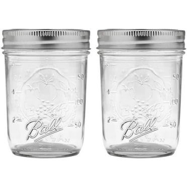 Ball Regular Mouth Mason Jars with Lids & Bands, Half Pint, 8-oz (2-Pack)