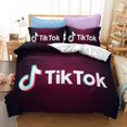 thumbnail image 1 of Juego de funda de edredón de 3 uds, juegos de cama con estampado Tik TOK, funda de edredón abstracta con lazos con cremallera, 1 funda de edredón y 2 fundas de almohada Adepaton LN-2165-5, 1 of 6