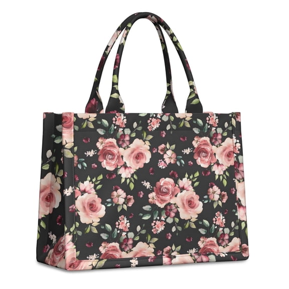 Large Capacity Tote Bag,Pioneer Flower Floral Print Pattern Handbag Fashion Luxury Tote Bag,15.7"x13"x 5.1" Inches,Laptop Compatible