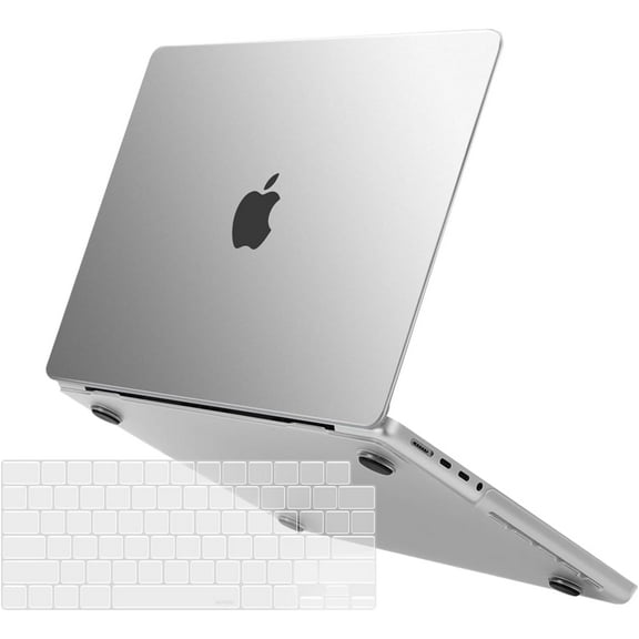 Mosiso Case for MacBook Pro 14 inch Case 2024-2021 M4 M3 M2 M1 A3112 A3185 A3401 A2918 A2992 A2779 A2442, Ultra-Thin Natural Original Color Plastic Hard Shell&Keyboard Cover, Translucent
