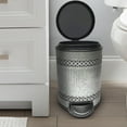 thumbnail image 6 of nu steel Laser Cut Galvanised Steel Step Garbage Trash Can & Toilet Brush Holder with Lid: 5 liter/1.32 gal for the Kitchen, Bathroom, Bedroom, Patio, RV STP-TBH-10-GL, 6 of 7