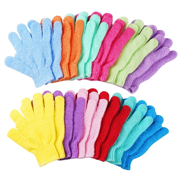 Guantes de ducha exfoliantes CVNDKN, 24 unidades, nailon de doble cara