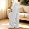 thumbnail image 6 of Lmnyox Kid's Sweatpants Wide Leg Baggy Solid Color High Waist Sports Pants Fleece Lined Joggers with Pockets, 6 of 9