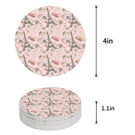 

ZHANZZK Sunflower on Old Newspaper Set of 4 Round Coaster for Drinks Absorbent Ceramic Stone Coasters Cup Mat with Cork Base for Home Kitchen Room Coffee Table Bar Decor