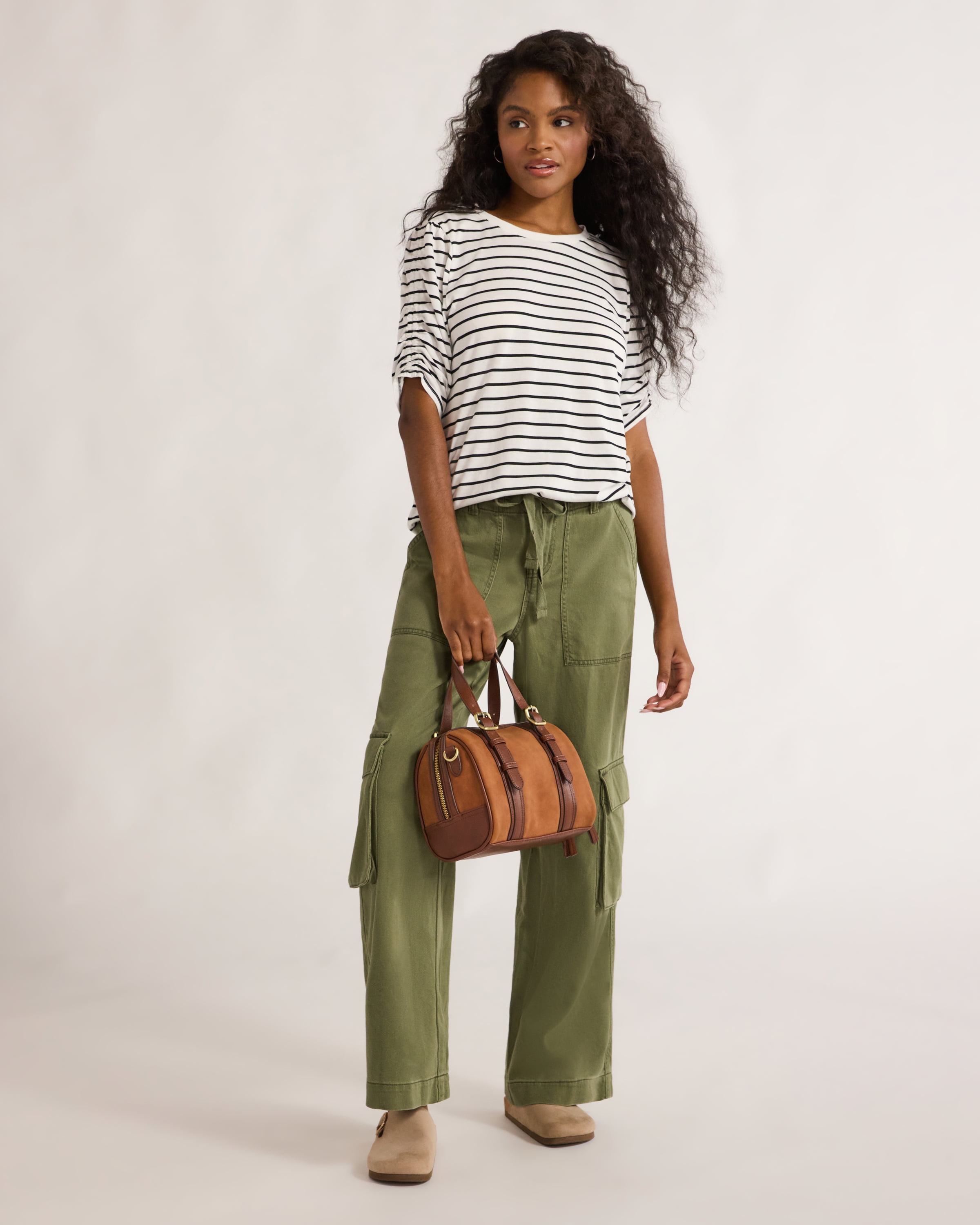 Time and Tru Women's Drawstring Cargo Pants, 29", 31", 33" Inseams, Sizes 2-20