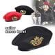 thumbnail image 2 of Men Women Wool Felt Berets Metal Badge Decor Sailors Dance Stage Performance Hat Military Fans Army Cap Security Cap Adjustable, 2 of 5