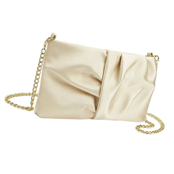 Ladies Evening Bag Satins Clutches Purses for Women Wedding Party Handbag Crossbody Shoulder Bag with Detachable Chain